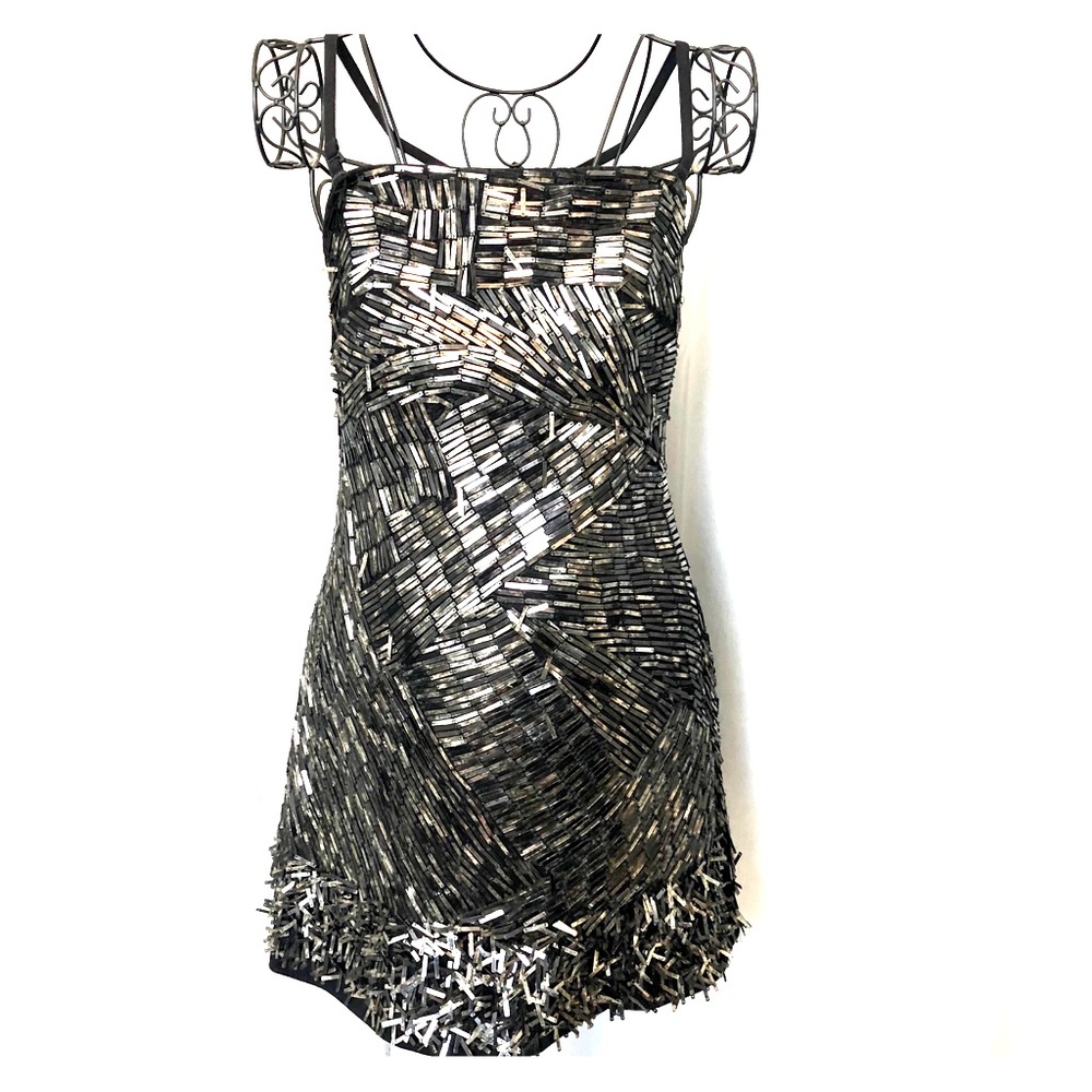 Free People gun metal mini dress